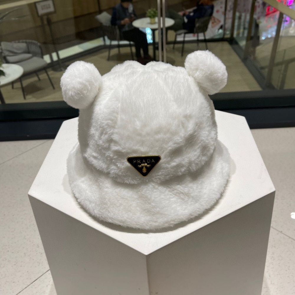 Prada Teddy Bucket Hat with Bear Ears